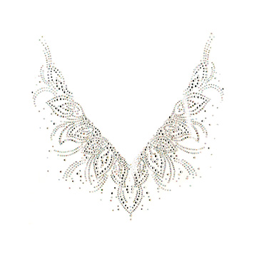 S6393AB   AB Clear Leaves V-Neckline