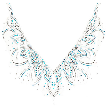 S6393SKY   Sky Leaves V-Neckline