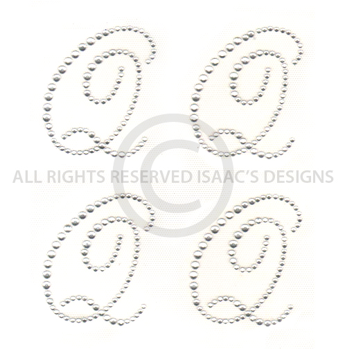 S6539-Q  3" SCRIPT ALPHABET LETTER Q, LETTERS, INITIALS