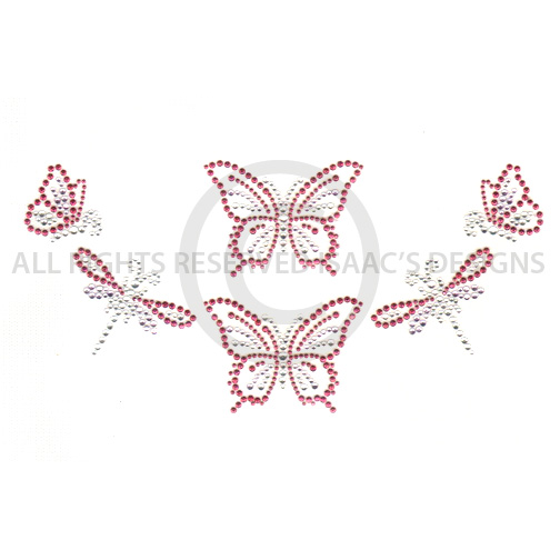 S6604-PINK<br>Pink Butterflies & Dragonflies Scoop neckline