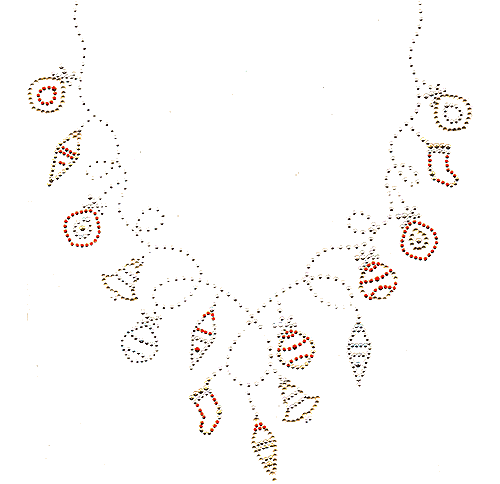 S6712-EMP<br>Outlined Christmas Ornaments V-Neckline