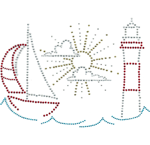 S6768<br>Sailboat & Lighthouse Scene