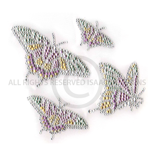 S6842PINK -PINK   FOUR PASTEL BUTTERFLIES, INSECTS