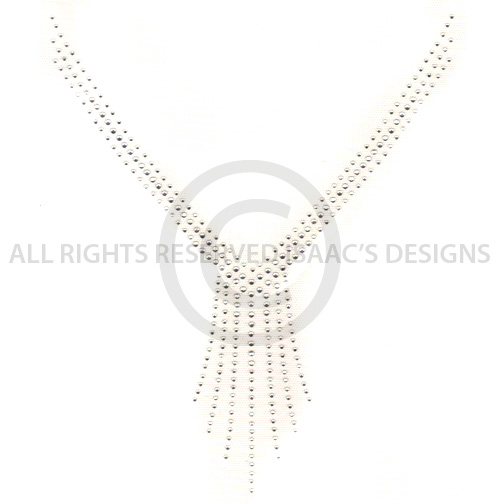 S7072   Crystal Stones V-Neckline