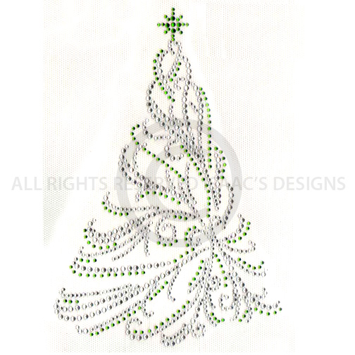 S7259GRN-GREEN RIBBON CHRISTMAS TREE, HOLIDAYS