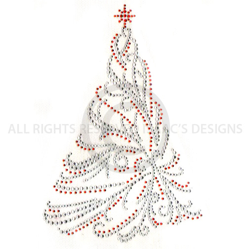 S7259RED-RED RIBBON CHRISTMAS TREE, HOLIDAYS