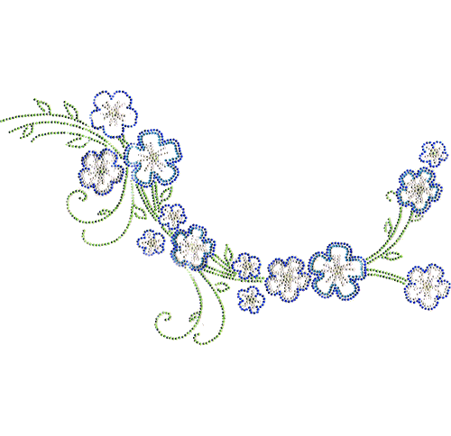 S7981<br>Blue Flowers Scoop Neckline