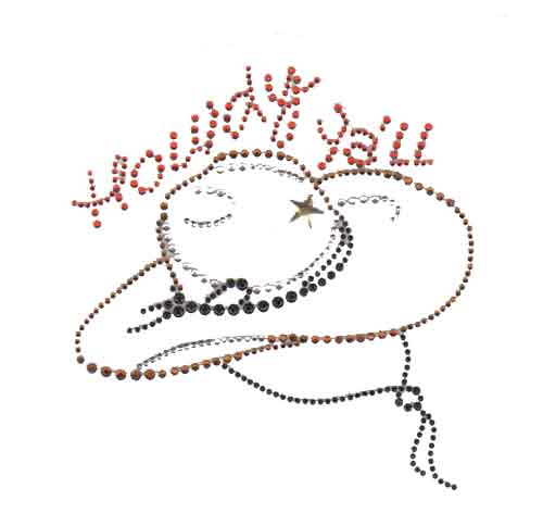 S8241-5"x5" HOWDY YA'LL W/COWBOY HAT