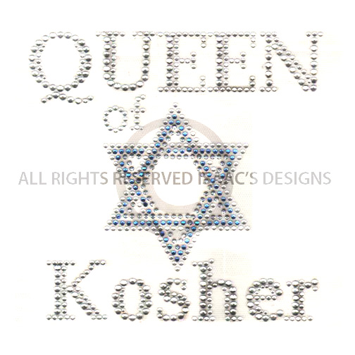 S8495-QUEEN OF KOSHER W/STAR OF DAVID, PHRASES, APRONS, COOKING,