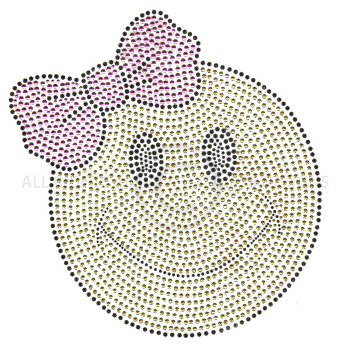 S8604S-SMILEY FACE WITH PINK BOW