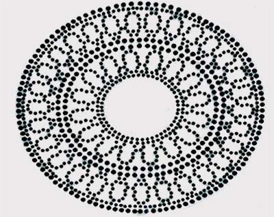 S8685-BLK ROUND LAYERED BLACK STONE DESIGN 5"X 5"