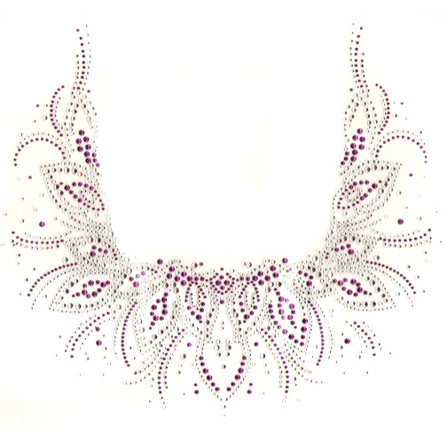 S4818PUR-FLORAL SQUARE NECKLINE PURPLE,(8-30)