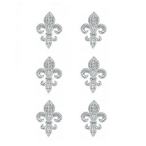 S9004-SMALL CRYSTAL FLEUR DE LIS, SOLD BY SHEET 6PCS