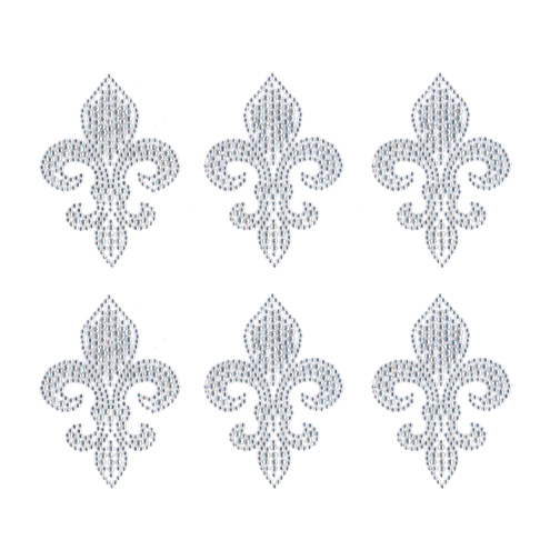 S9009CLR -MEDUIM FLEUR DE LIS CRYSTAL, SYMBOLS, SOLD BY SHEET 6P