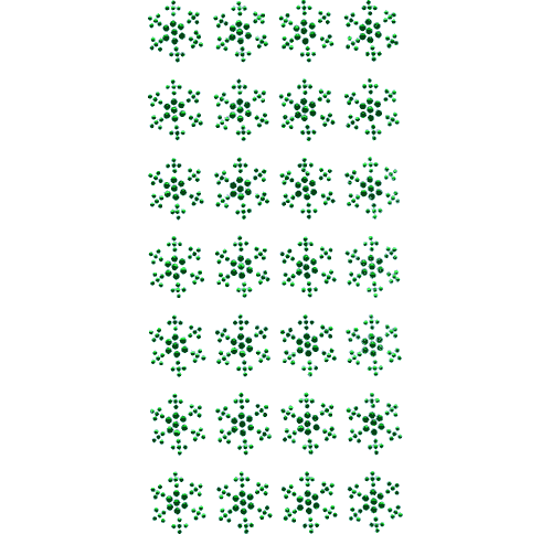 S9069-GRN<br>All-Green Small Snowflake (Sold per Sheet)