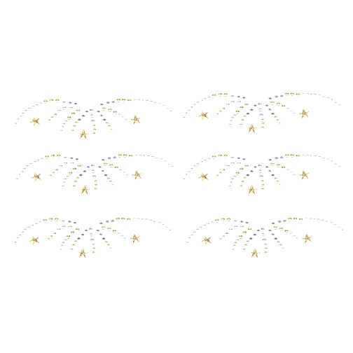 S9075-SMALL FIREWORK GOLD SILVER CRYSATL, SOLD BY SHEET 6PCS