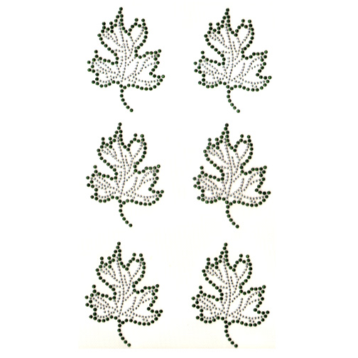 S9101-GRN<br>Large Green & Silver Maple Leaf (Sold per sheet)