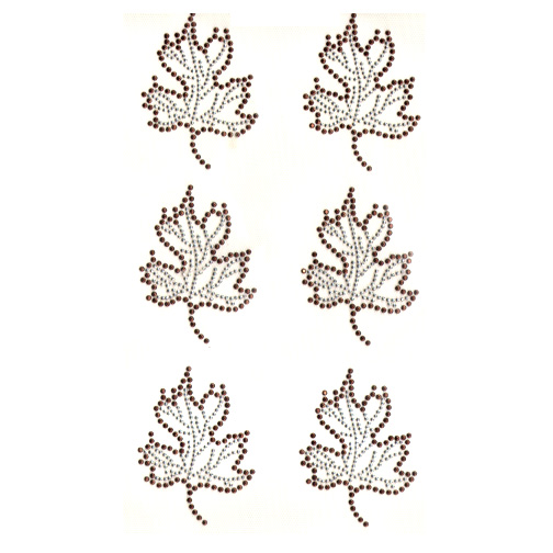 S9101-BWN<br>Large Brown & Silver Maple Leaf (Sold per sheet)