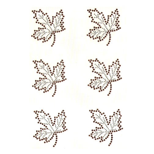 S9102-BWN<br>Small Brown & Silver Maple Leaf (Sold per sheet)