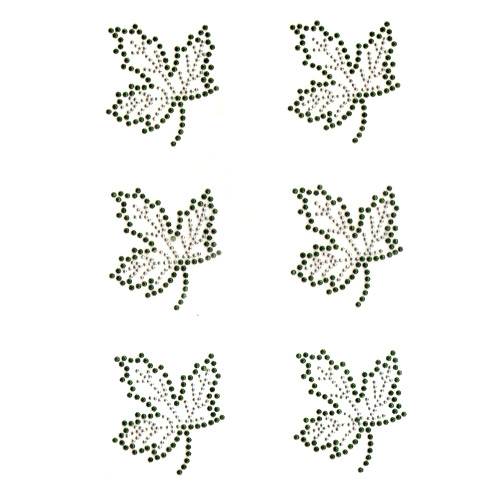 S9102-GRN<br>Small Green & Silver Maple Leaf (Sold per sheet)