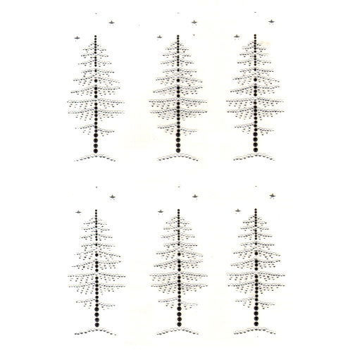 S9115-WINTER TREES W/STARS, SOLD BY SHEET 6PCS