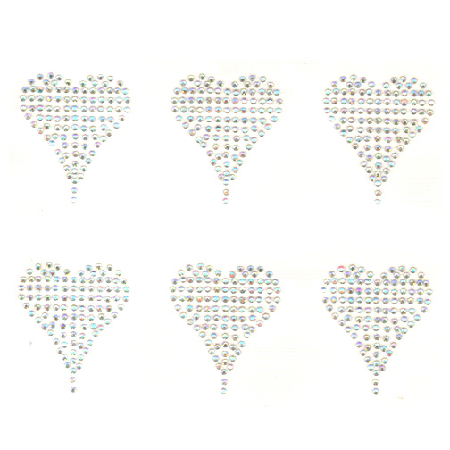 S9121 - AB Crystal Stone Hearts (6 per sheet)