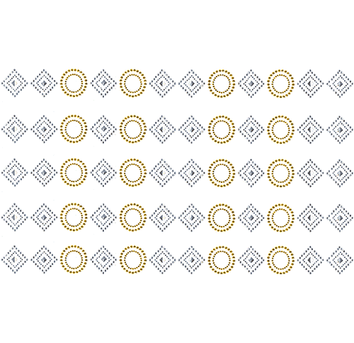S9161-GLD<br>Clear Diamonds & Gold Circles Strips
