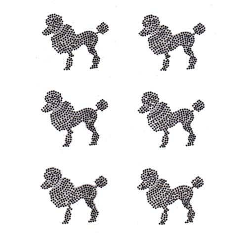 S9168BLK-2.7"X2.3" JET BLACK STONE & CRYSTAL POODLE