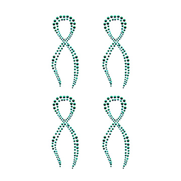 S9186-TEAL  -  PAGE OF 4 TEAL RIBBONS