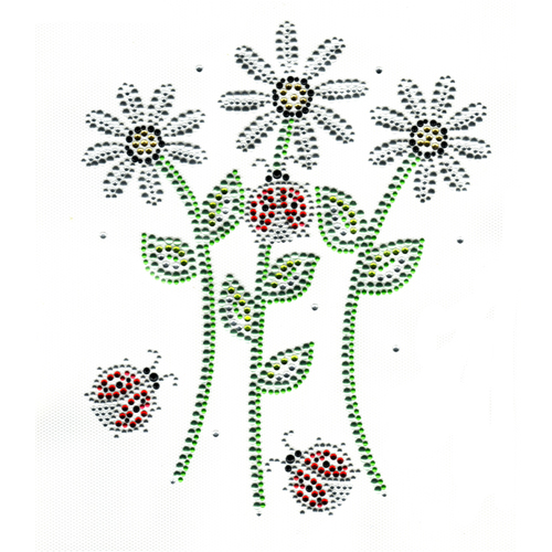 S1916-3 DAISY  FLOWER + 2 LADYBUG