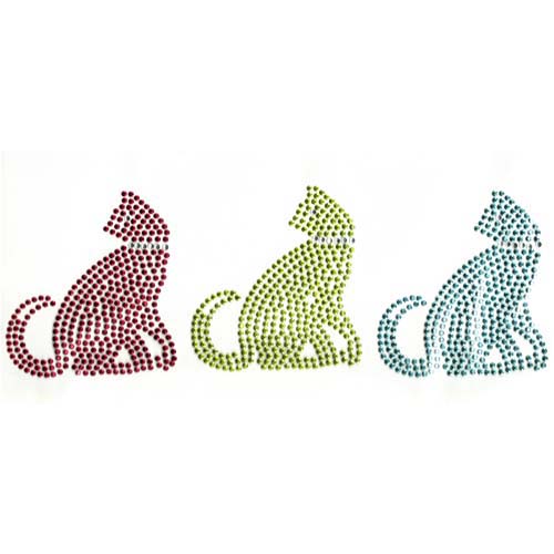 S1968-PINK<br>Pink, Lime & Turquoise Cat Trio