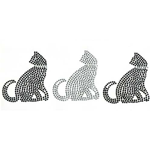 S1968-BLK-SIL<br>2-Black & 1-Silver Cat Trio