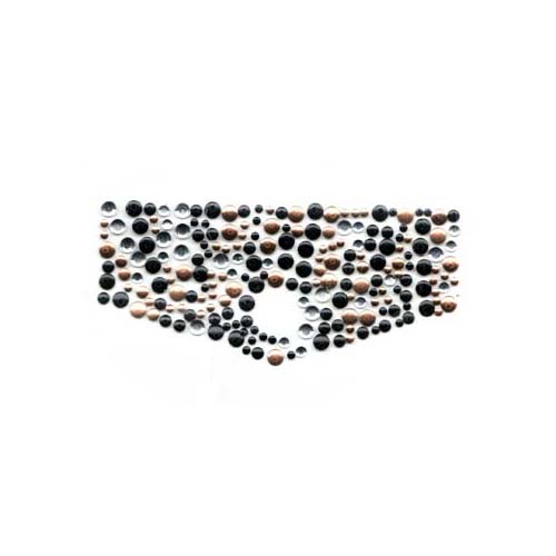 S2240 - Black,copper crystal tiger looks pocket pair decoration